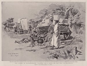 The Rising in Matabeleland, parando para uma refeição a caminho de Buluwayo